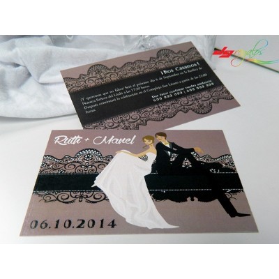 Invitación de Bodas Modelo Novios