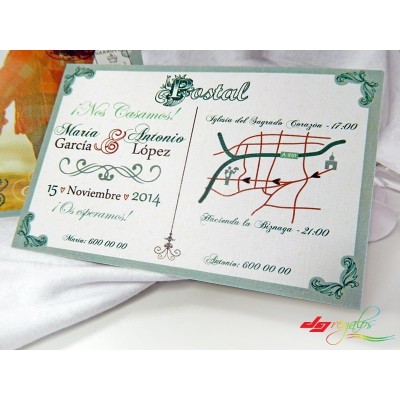 Invitación de Bodas Modelo Postal
