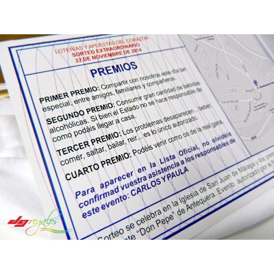 Invitación de Bodas Modelo Décimo de Lotería
