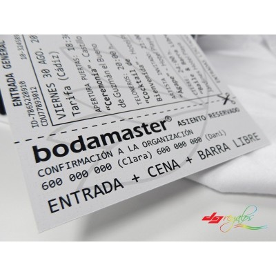 Invitación de Bodas Modelo Entrada Concierto