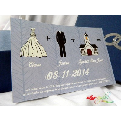 Invitación de Bodas Modelo Suma y Sigue