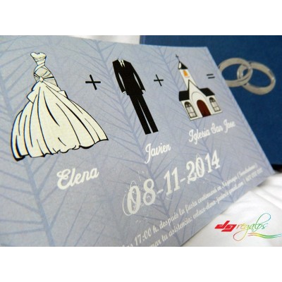 Invitación de Bodas Modelo Suma y Sigue