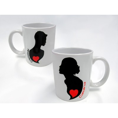 Taza personalizada silueta él