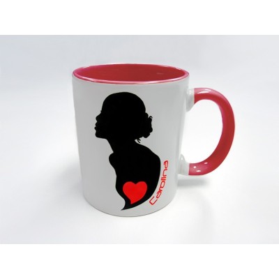 Taza personalizada silueta él