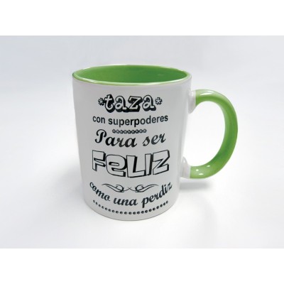 Taza personalizada Feliz como una perdiz