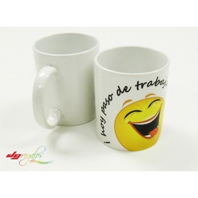 Taza personalizada 'Hoy paso de trabajar'