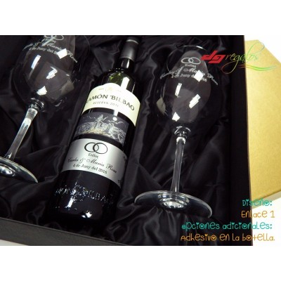 Copas de vino grabadas