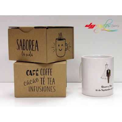 Taza personalizada diseño traje de bodas