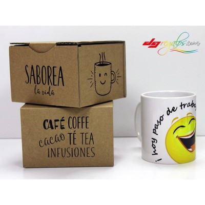 Taza personalizada 'Hoy paso de trabajar'