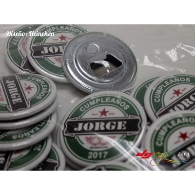 Chapa abridor de botellín con imán para nevera