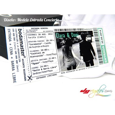 Invitación de Bodas Modelo Entrada Concierto