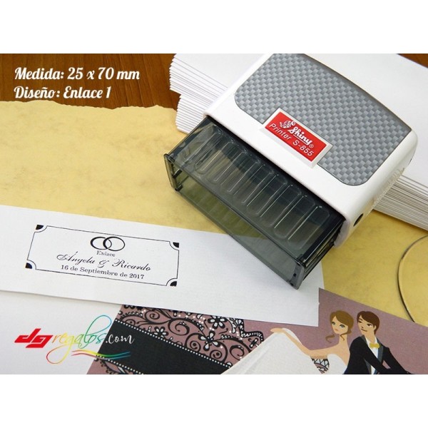 Sellos Rectangulares Personalizados para Bodas