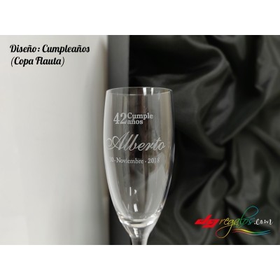 Copa de cava grabada