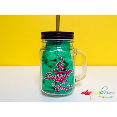 Jarra de cristal personalizada para smoothies y batidos