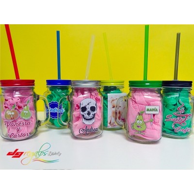 Jarra de cristal personalizada para smoothies y batidos