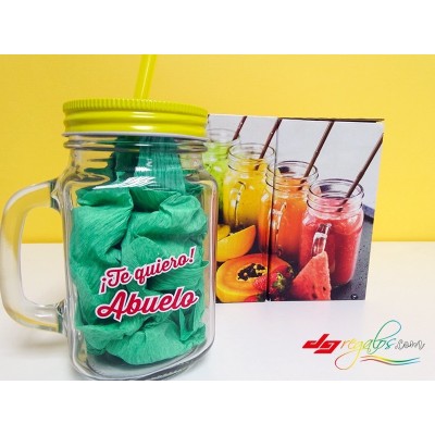 Jarra de cristal personalizada para smoothies y batidos