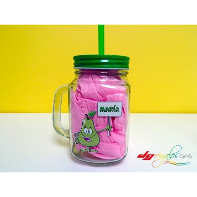 Jarra de cristal personalizada para smoothies y batidos