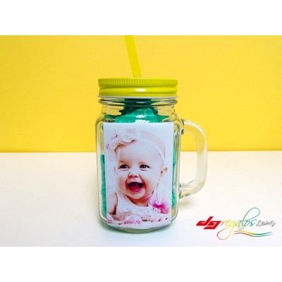 Jarra de cristal personalizada para smoothies y batidos