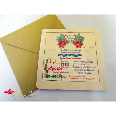 Invitación de boda "Puzle"