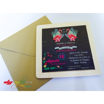 Invitación de boda "Puzle"