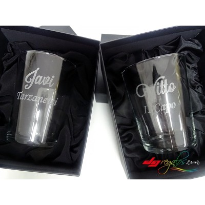 Vasos de sidra o cubatas grabado a láser