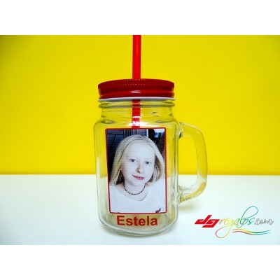 Jarra de cristal personalizada para smoothies y batidos