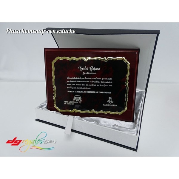Placa Homenaje con Estuche