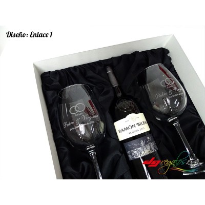 Copas de vino grabadas