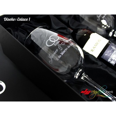 Copas de vino grabadas