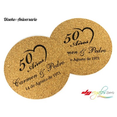 Posavasos personalizados de corcho ecológico