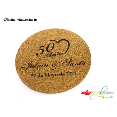Posavasos personalizados de corcho ecológico