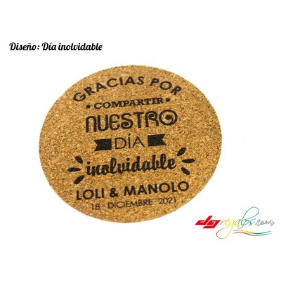 Posavasos personalizados de corcho ecológico