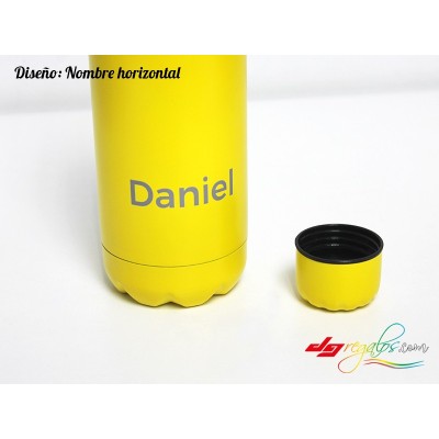 Botella de acero inoxidable personalizada con grabado a láser