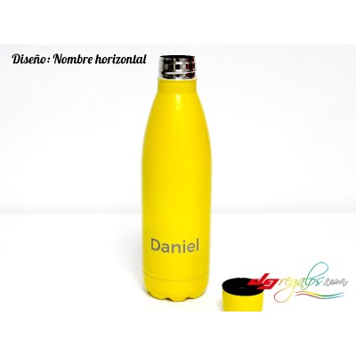 Botella de acero inoxidable personalizada con grabado a láser
