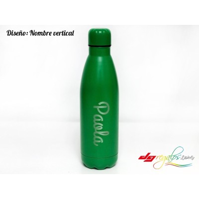 Botella de acero inoxidable personalizada con grabado a láser