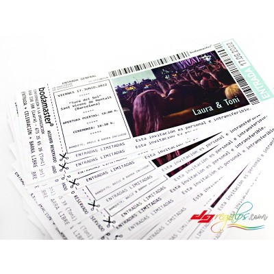 Invitación de Bodas Modelo Entrada Concierto