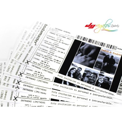 Invitación de Bodas Modelo Entrada Concierto
