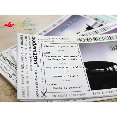 Invitación de Bodas Modelo Entrada Concierto