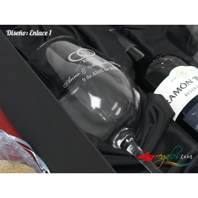 Copas de vino grabadas