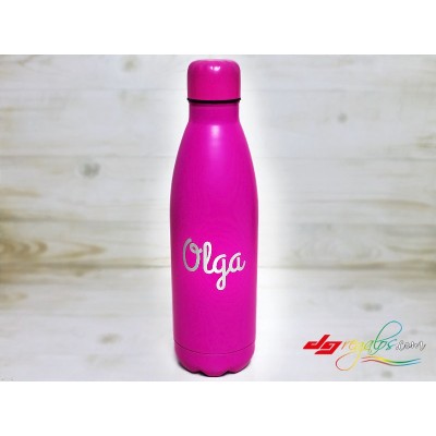 Botella de acero inoxidable personalizada con grabado a láser