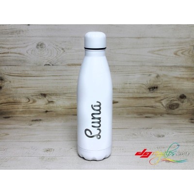 Botella de acero inoxidable personalizada con grabado a láser