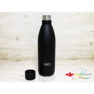 Botella de acero inoxidable personalizada con grabado a láser