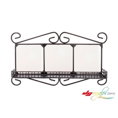 Repisa de forja con azulejos personalizados