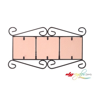 Repisa de forja con azulejos personalizados