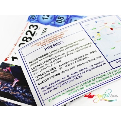 Invitación de Bodas Modelo Décimo de Lotería