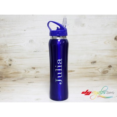 Bidón o botella termo de acero inoxidable grabado a láser ideal para escapadas o el gimnasio