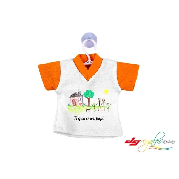 Accesorio para el coche o tu hogar Mini Camiseta con Percha Personalizada