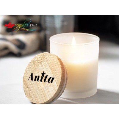 Vela Aromática Personalizada con Tapa de Madera