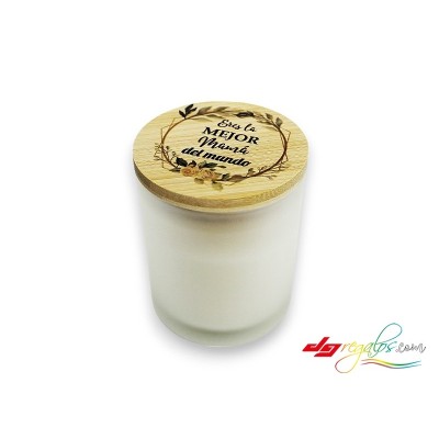 Vela Aromática Personalizada con Tapa de Madera