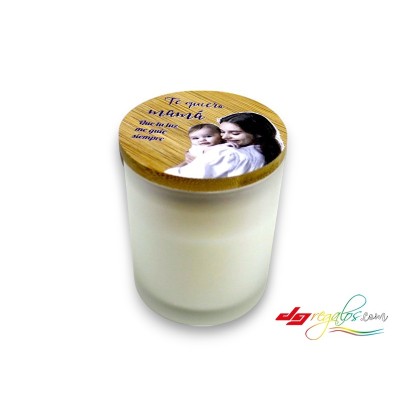 Vela Aromática Personalizada con Tapa de Madera